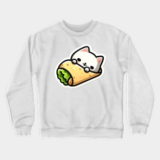 a cat in a burrito Crewneck Sweatshirt